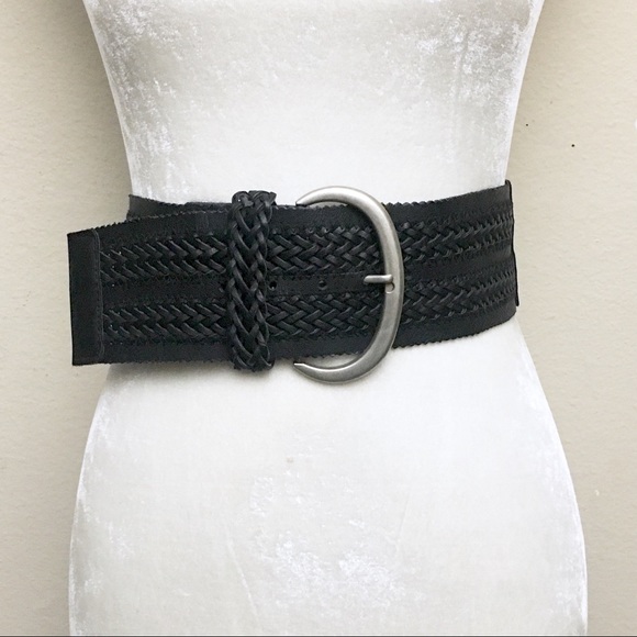 Accessories - Braided leather wide edgy bold waist belt